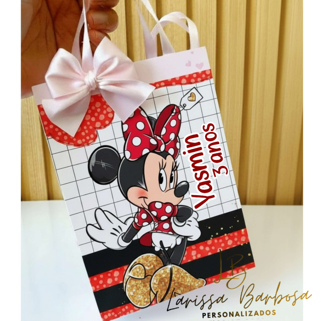 Sacolinha Minnie Vermelha Personalizado | Sacolinha | Lembrancinha | Mimos | Aniversário Minnie Vermelha
