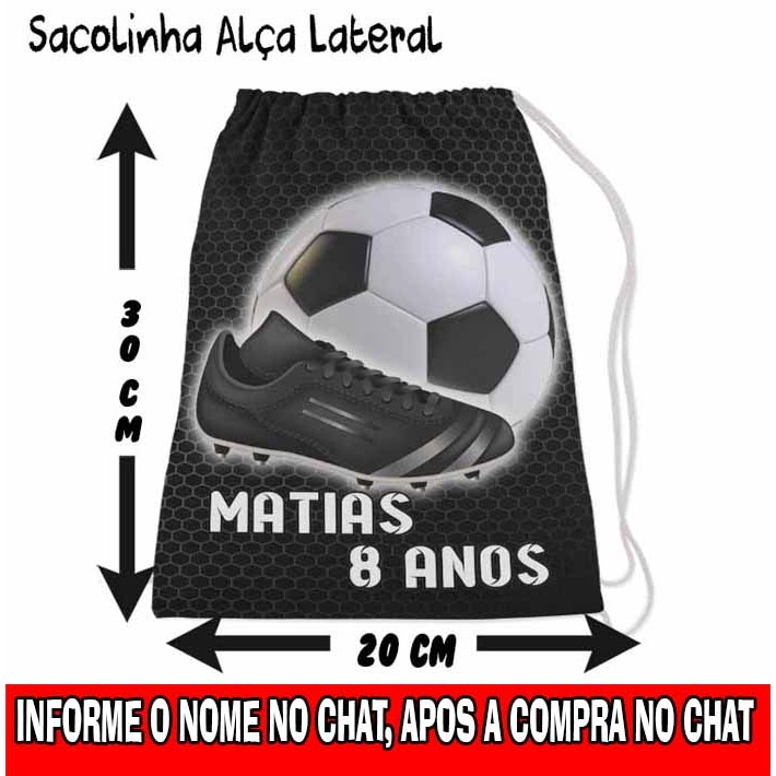 Kit Mochilinha Sacolinha Mochila Saco Sacochila Saquinho Lembrancinha Brinde Aniversario Personalizadas Festa FUTEBOL