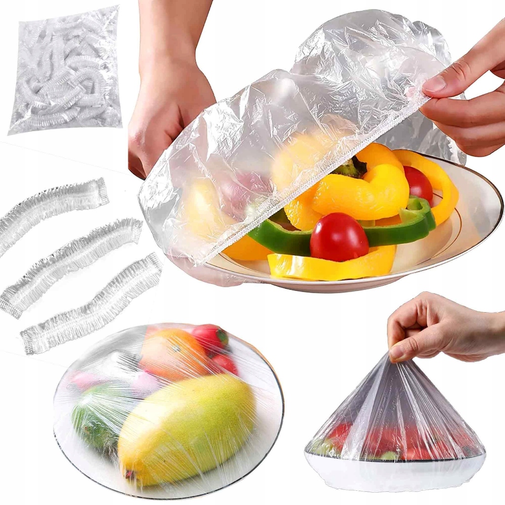 Kit Tampa Descartável Protetor Alimentos Capa Elástica Plástico Saco Flexível Prato Panela Potes em Oferta na Shopee