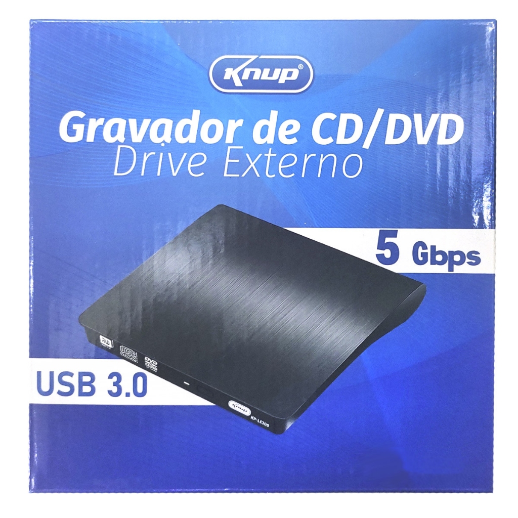Gravador E Leitor Externo DVD CD USB 3.0 Slim Portátil Driver DVD-RW