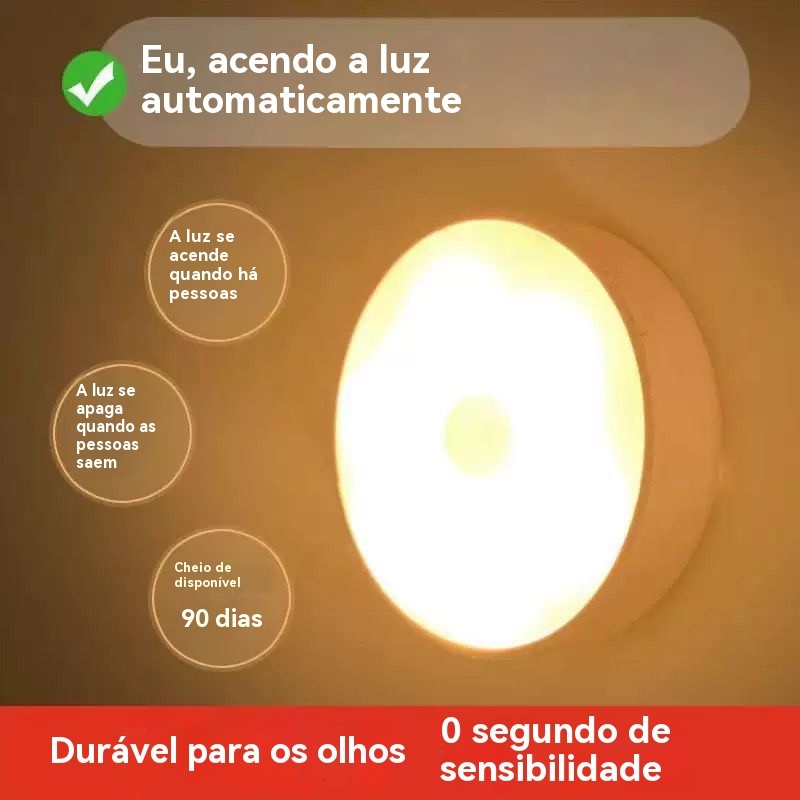 ( três cores- 3 em 1 ou ) 1 - 5 Lâmpada Led Recarregável Sem fio com Sensor de Presença Luminária