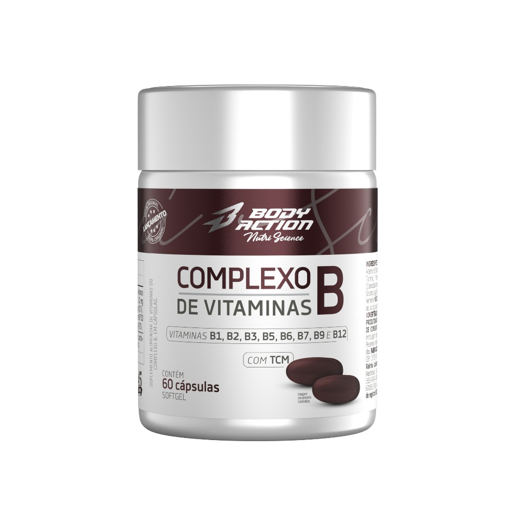Complexo de Vitaminas B 60 Cápsulas Soft Gel Bodyaction em Oferta na Shopee