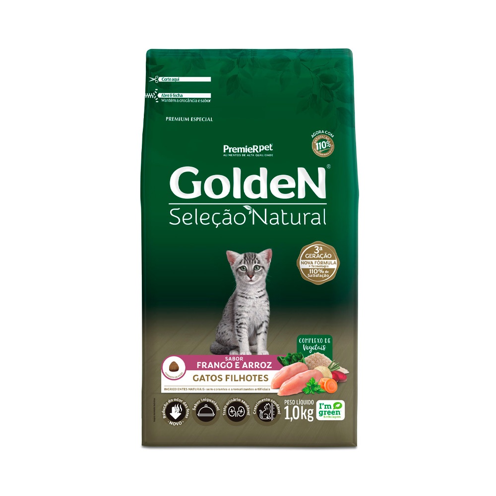 Ração Golden Seleção Natural para Gatos Filhotes Sabor Frango e Arroz 1kg — imagem 2 de 2