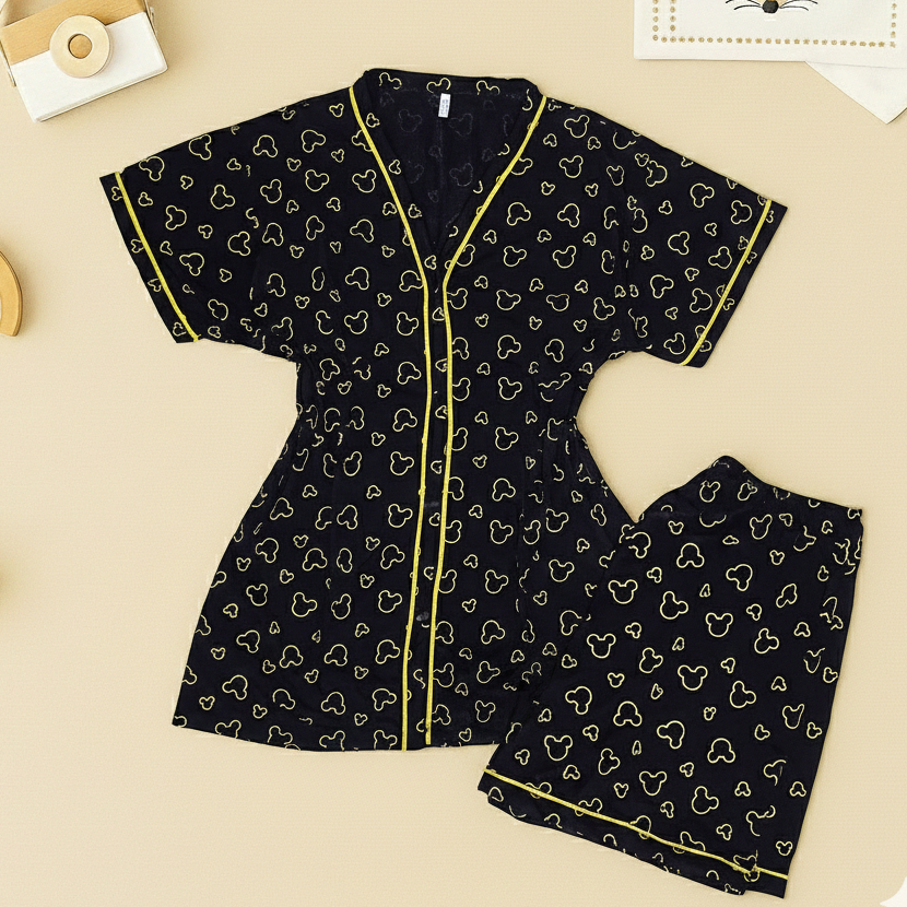 Baby Doll Americano M.K Malha Premium Blogueira Amamentação Cirurgico com botoes Funcionais