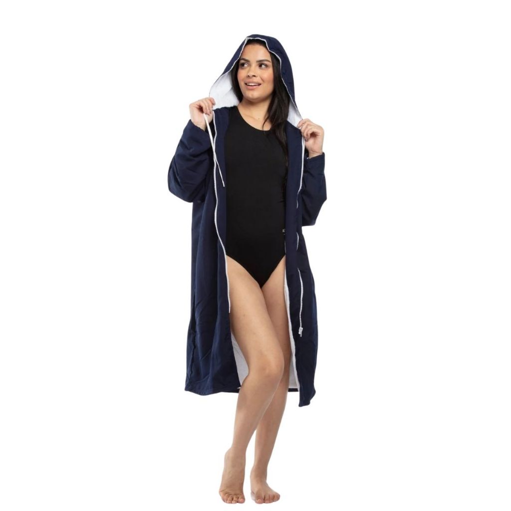 Roupão De Banho Natação Best Fit Adulto Unissex Preto Ou Azul Marinho de Alta Qualidade