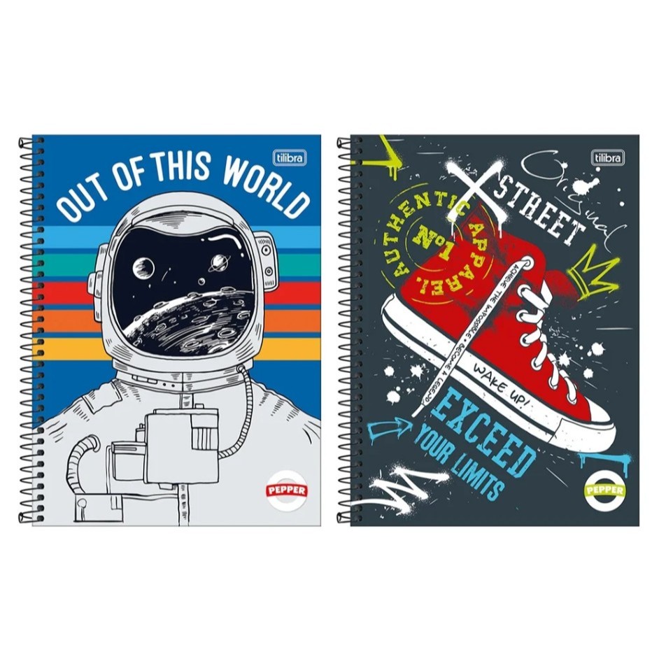 Caderno Espiral Tilibra Universitário Capa Dura Pepper Masculino 20 Matérias 320 Folhas - Embalagem com 2 Unidades em Oferta na Shopee