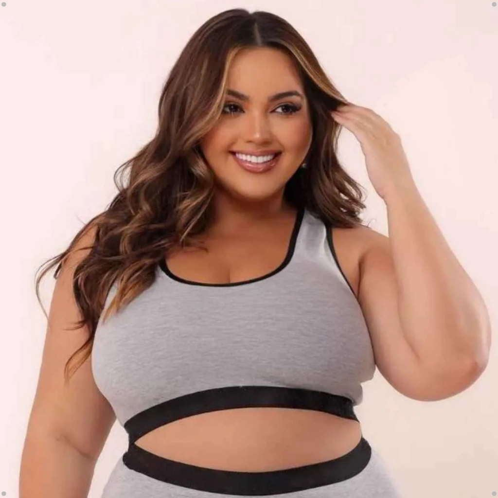 Top com Alças Largas de Cotton Plus Size 44 ao 58 em Oferta na Shopee