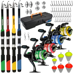 Kit Pesca Completo Com Acessórios , Pesqueiro, Rio, Lambari, Tilapia Kit Com 4 , 3, 2 e 1 Unidade