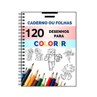 Caderno Livro De Colorir Infantil com 120 desenhos em Oferta na Shopee