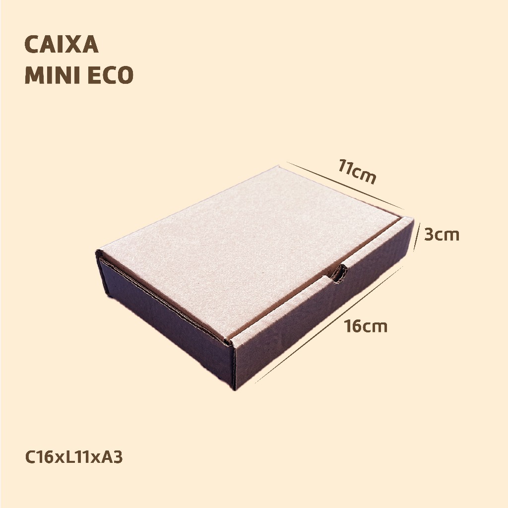 50 Caixa de Papelão Mini Envios 16x11x3 Embalagem Pequena Sedex Correios Para E-commerce Kraft Forte 50 Caixa de Papelão Mini Envios 16x11x3 Embalagem Pequena Sedex Correios Para E-commerce Kraft Forte