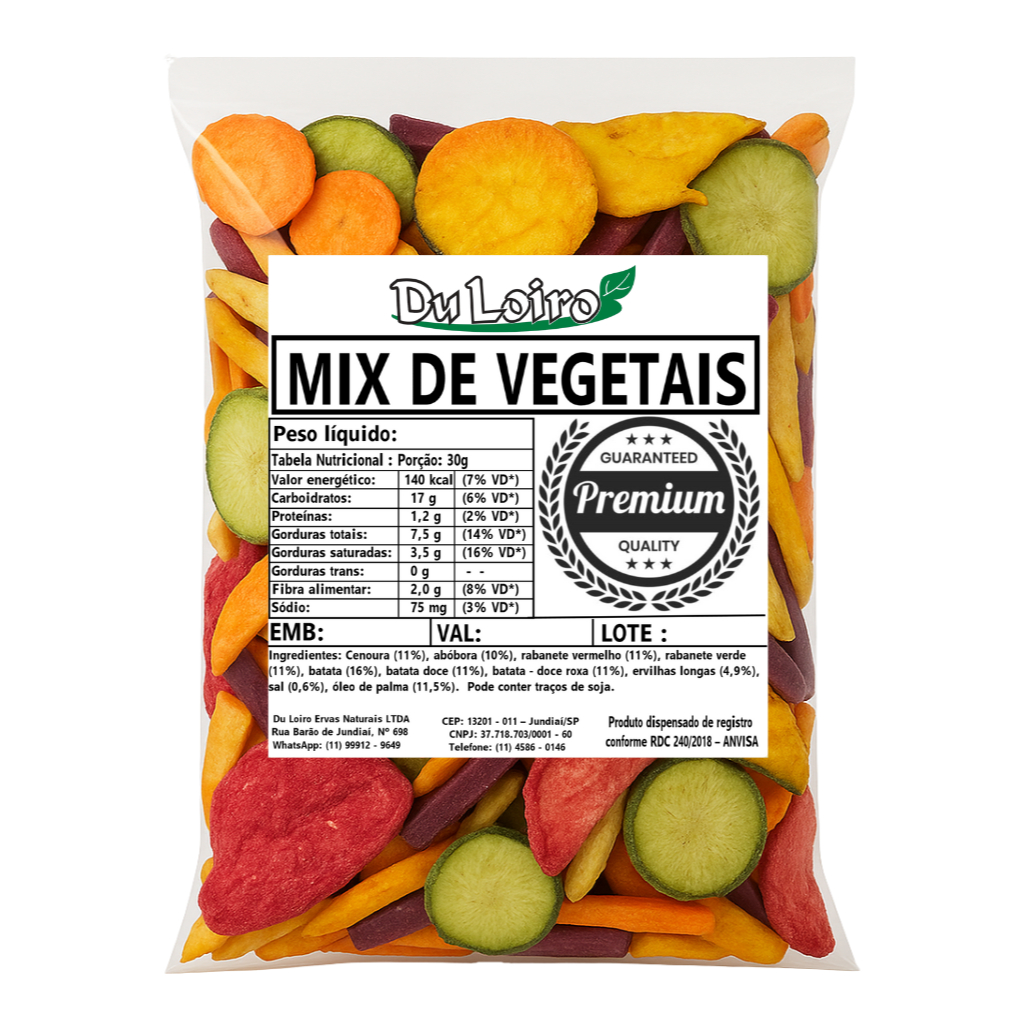 Mix de Vegetais Desidratadas Chip’s 100% Natural Premium
