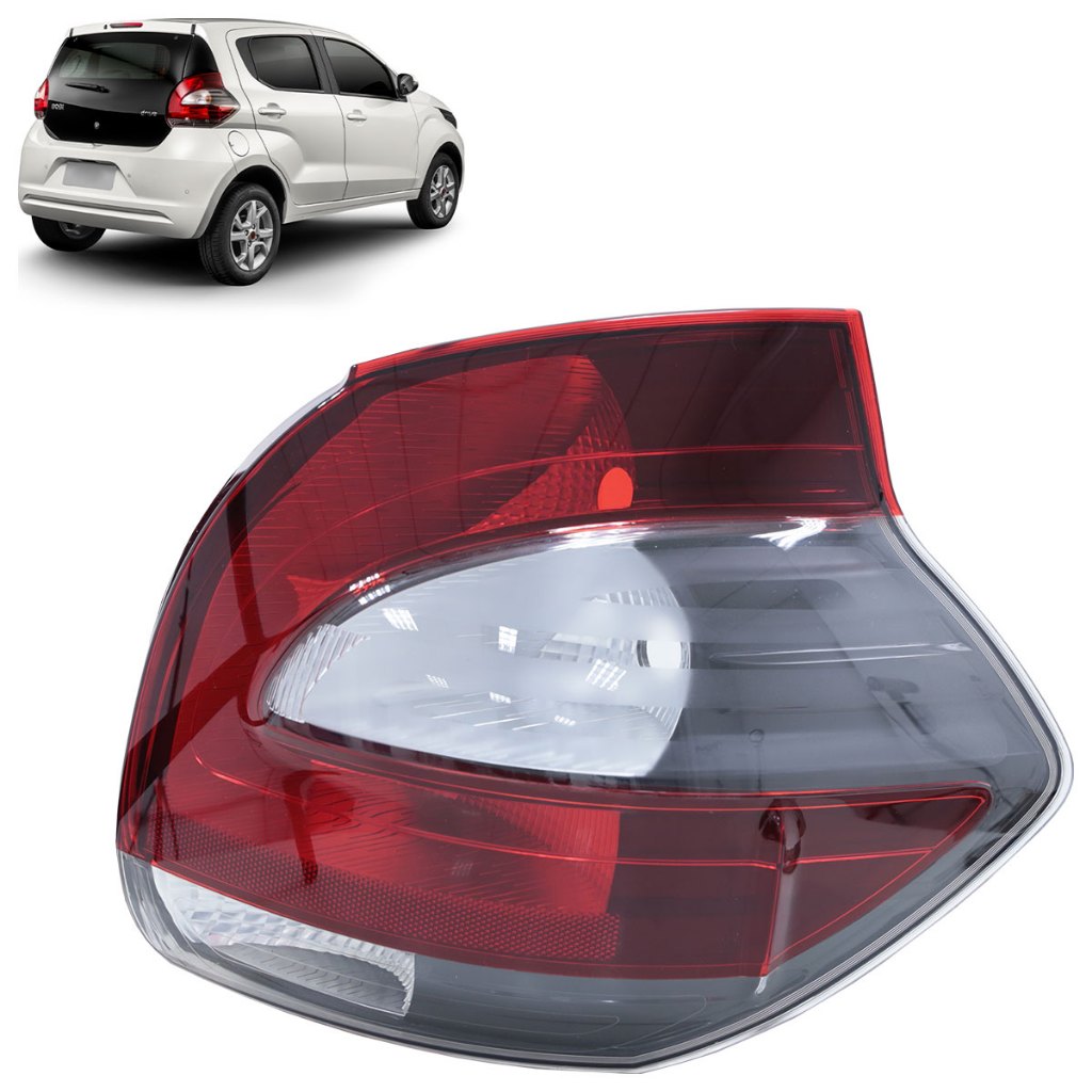 Lanterna Traseira Mobi 2016 2017 2018 Bicolor Lente Lisa Acrilico em Oferta na Shopee