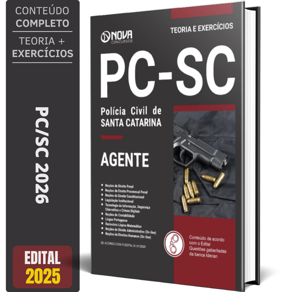 Imagem Apostila PC SC 2026 - Agente de Polícia