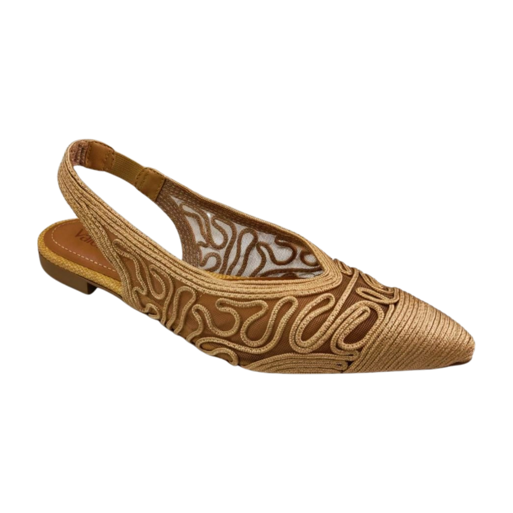Sapatilha Valentina Slingback Bico Fino 373280 Caramelo