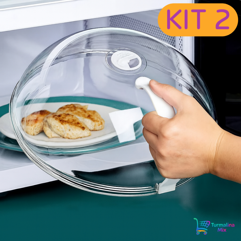 Tampa Microondas Anti-Respingo Com Alça e Válvula Livre de BPA Premium Transparente Pratico em Oferta na Shopee