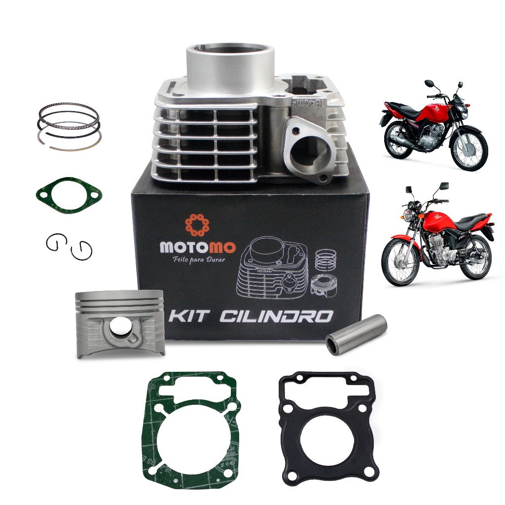 Kit Cilindro Motor Pistão Anéis CG 125 Fan 2009 Até 2018