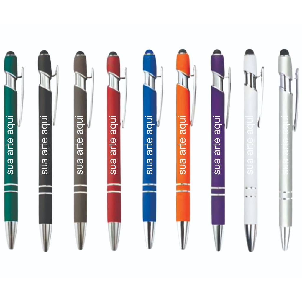Kit Canetas Metal Touch Personalizadas a Laser Logo Brindes Eventos em Oferta na Shopee