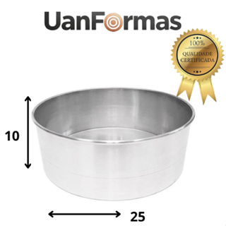 Forma de Alumínio Redonda 25X10 - UANFORMAS em Oferta na Shopee