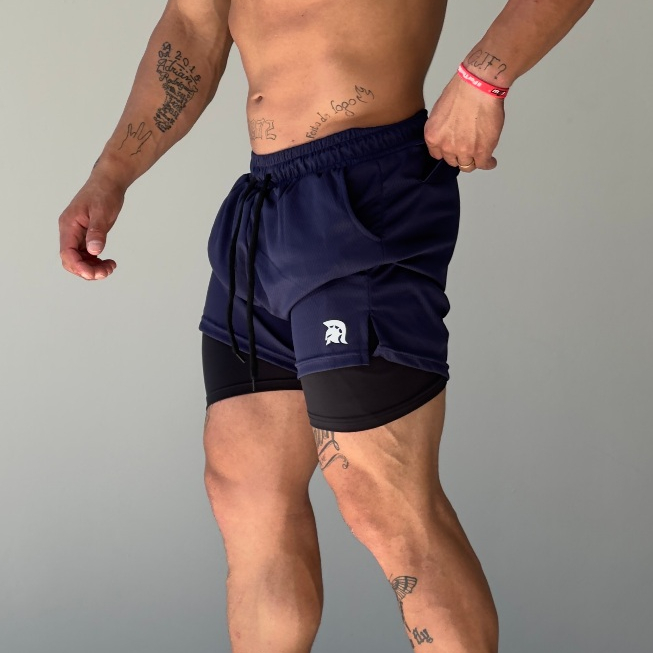 Bermuda 2 em 1 Spartan Compressão Academia e Treinos Pesados em Oferta na Shopee