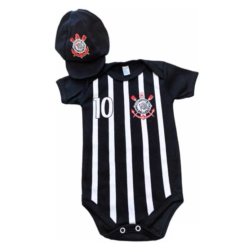 Body Timão Mesversário Menina com Tule e Laço Kit Torcedor Menino