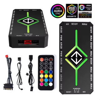 Hub Controlador ARGB + PWM 9 Portas  Controle Remoto e Base Magnética Controla 9 Ventoinhas, ARGB em Oferta na Shopee