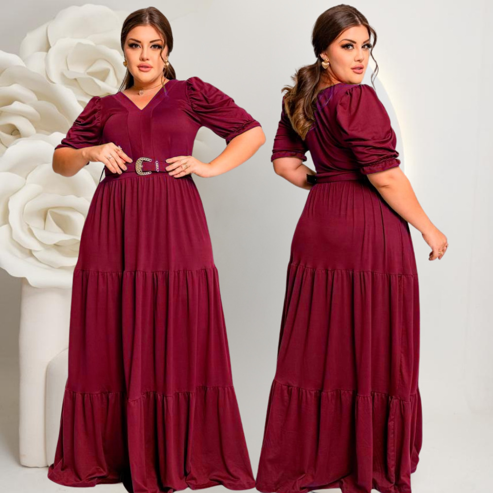 Vestido Feminino Longo Evangelico Plus Size Duas Marias Com Cinto Tendencia Fardamento Do M Ao EXG em Oferta na Shopee