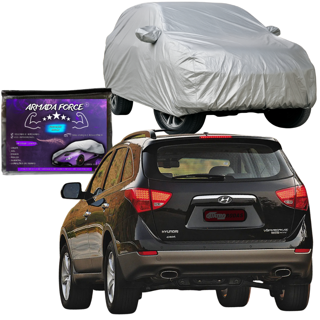 Capa De Cobrir Carro Hyundai VERACRUZ Com Forro Total 100% Impermeável Proteção Sol Chuva Poeira