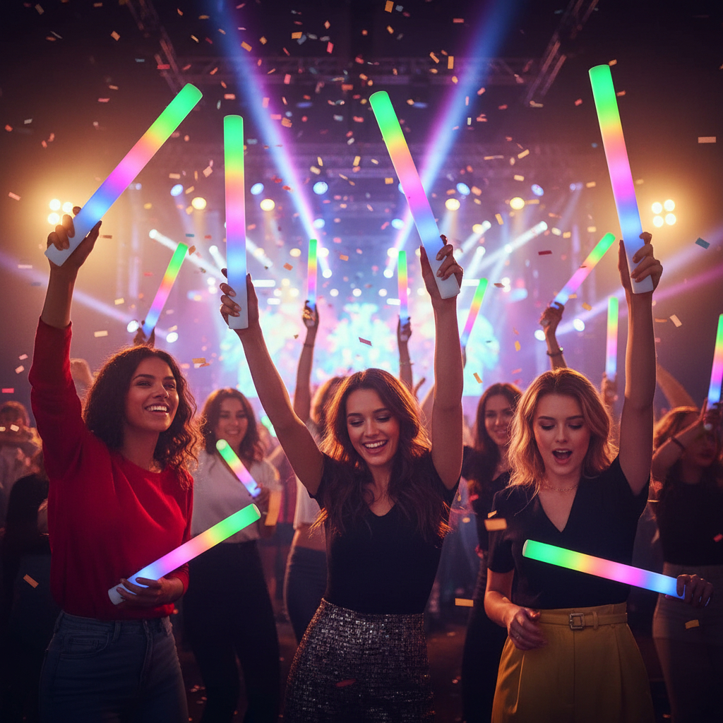 Kit5 a 20 Bastão de Espuma com LED Festa Pisca Colorido 40cm P/ Eventos Aniversário 15anos Casamento em Oferta na Shopee