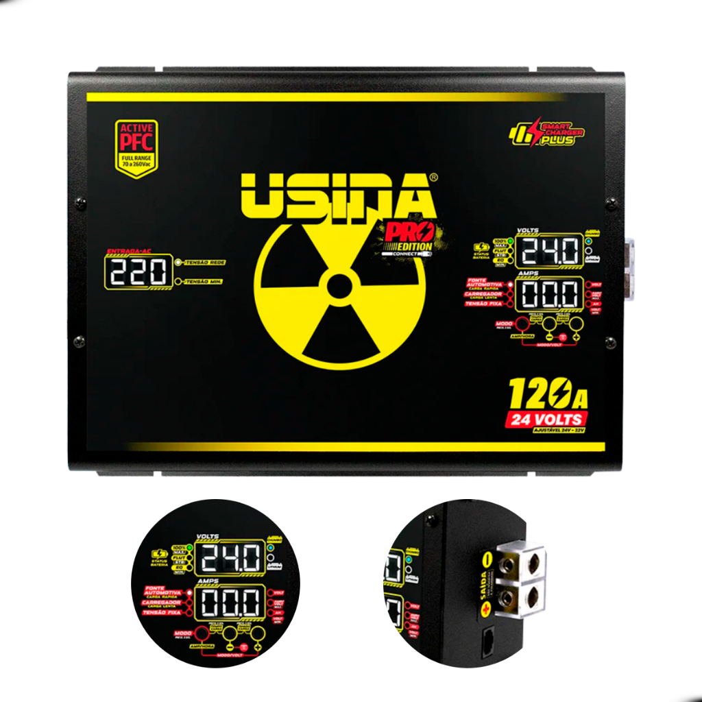 Fonte Automotiva Usina 24v 120a Pro Edition Pfc Lançamento Carregar Baterias em Oferta na Shopee