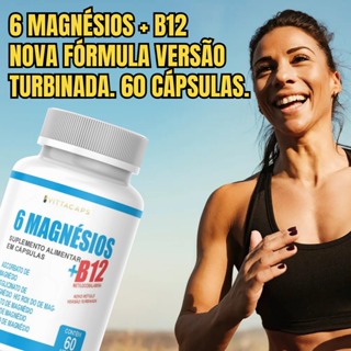 6 Magnésios + Vitamina B12 Metilcobalamina 60 Cápsulas 100% Original em Oferta na Shopee