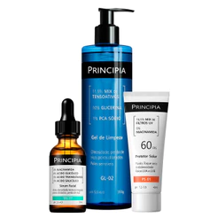 Principia Kit Anti-Acne Trio c/ Gel de Limpeza Gl-02 + Sérum Mix-01 + Protetor Solar PS-01 FPS60