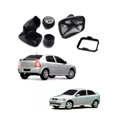 Kit Manopla Bola De Cambio Com Coifa Gm Astra 1999 A 2011 - Prata