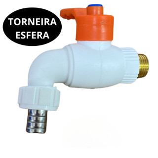 Torneira Esfera 1/2 Em Latão Encapado De Plástico - Jardim Lavanderia GP4018