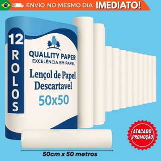 12 Rolos de lençol Hospitalar para maca de hospital 50x50 lençol descartavel em Oferta na Shopee