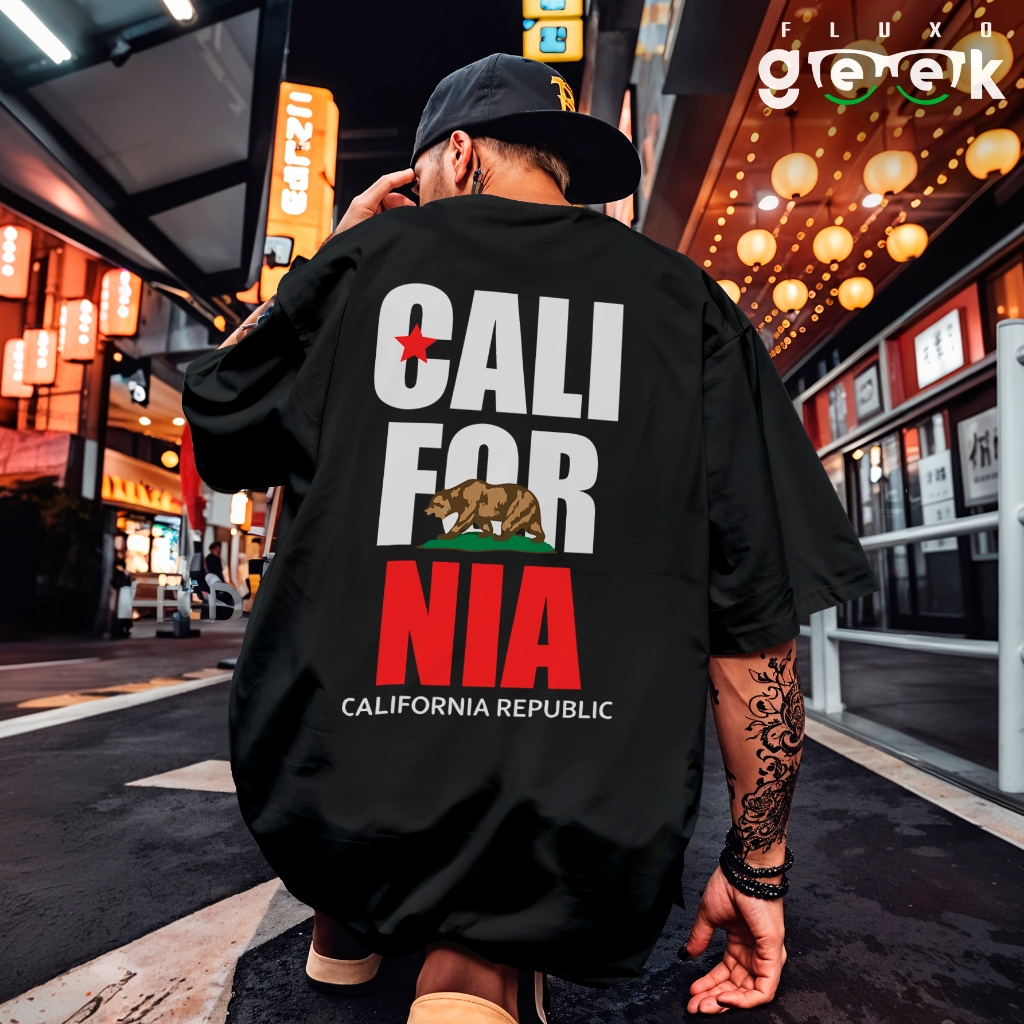 Camiseta Oversized Streetwear California Estampada Estilo Urbano Casual REF 3339