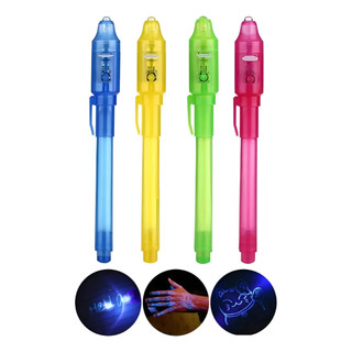 Caneta Magica Com Tinta Invisível E Luz Negra Canetinha Espiã Detetive