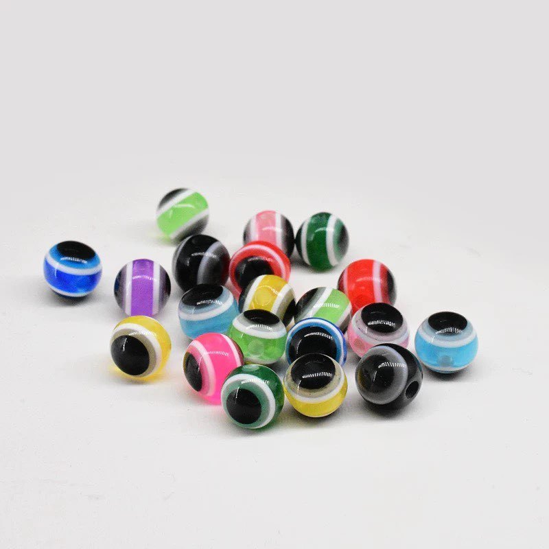 Bolinha Miçanga Olho Grego Para Múltiplas Cores 6/8/10/12mm 50pçs E1-14-1 em Oferta na Shopee