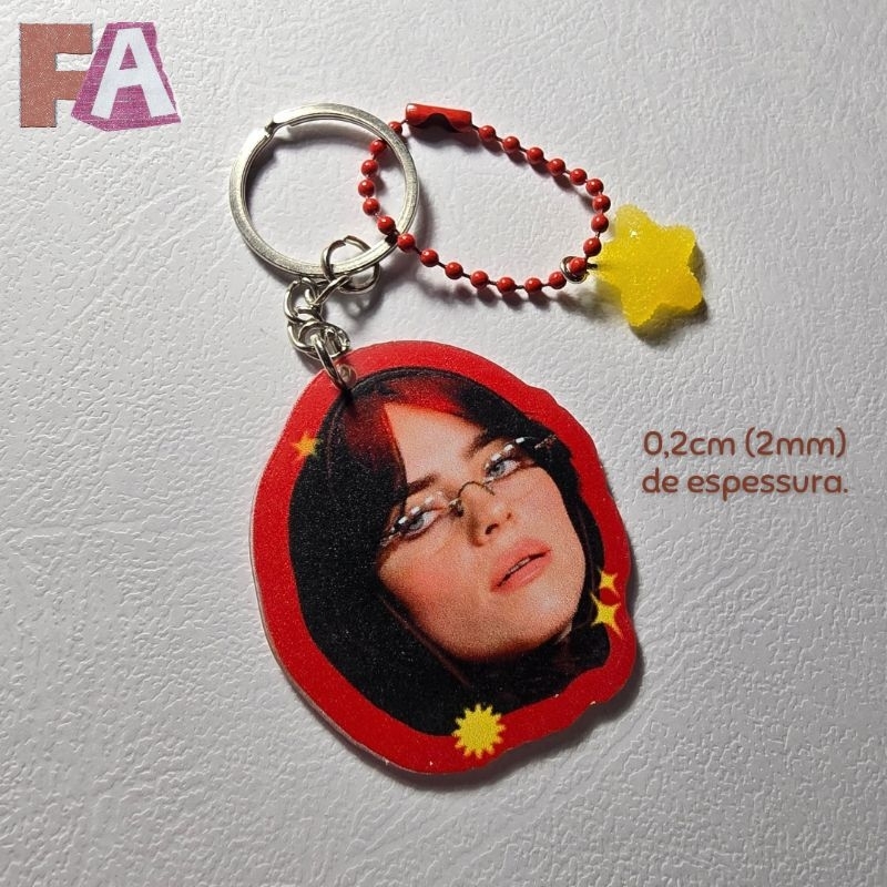 Chaveiro Billie Eilish Acrílico | Chaveiro Billie Eilish em Oferta na Shopee