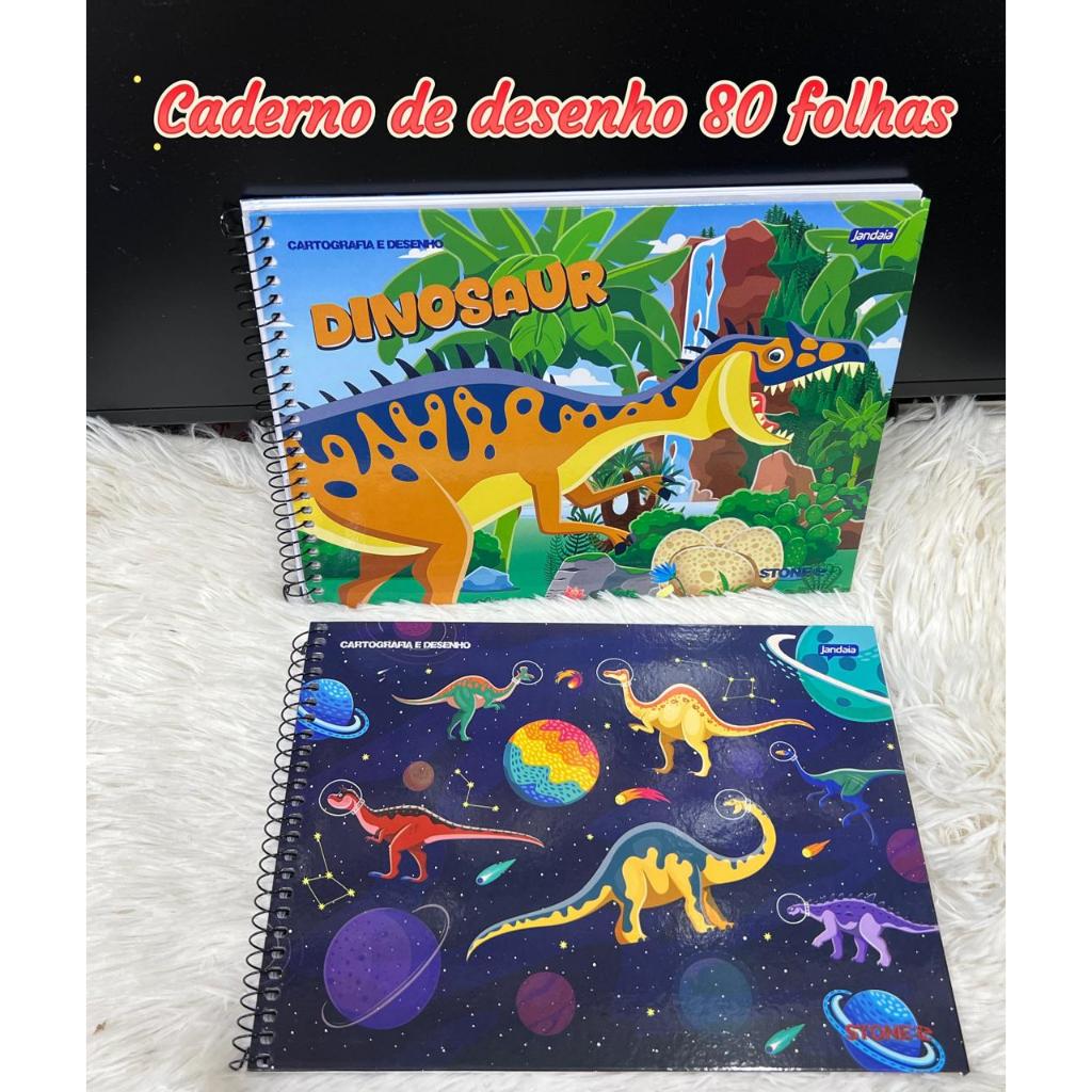 Caderno De Desenho Universitário 80 Folhas Dinossauro Stone - JANDAIA 2026-- em Oferta na Shopee