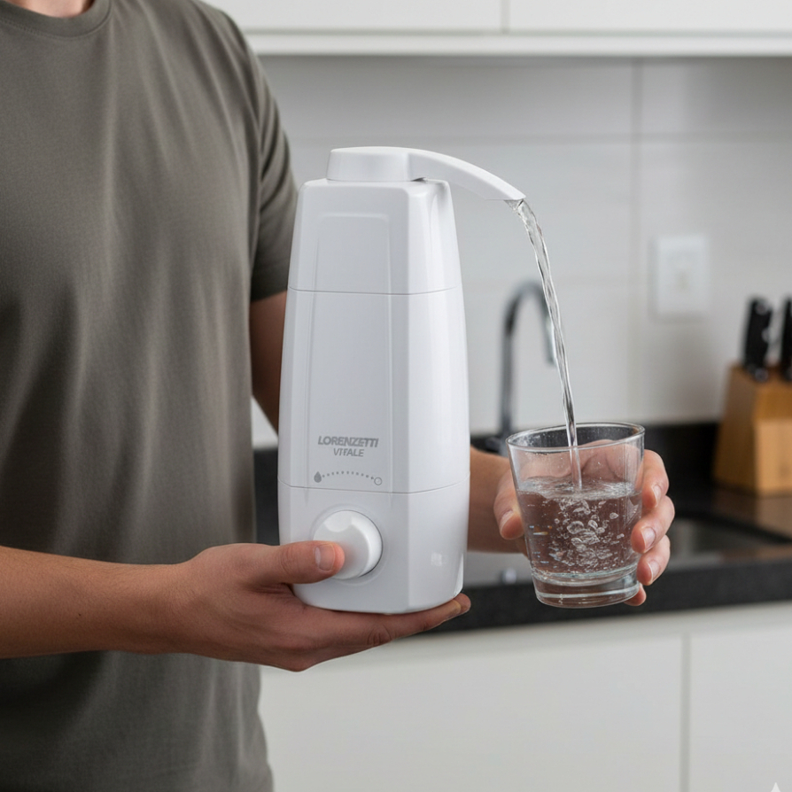 Purificador Filtro De Água Natural Vitale Branco Lorenzetti Fácil Instalação Pia Bancada Parede Bica