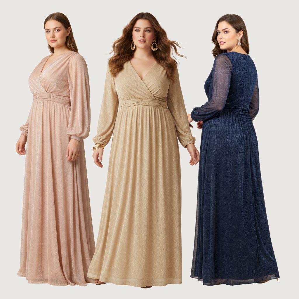 Vestido Longo Plus Size Brilhante em Lurex Festa Casamento Madrinha Elegante em Oferta na Shopee