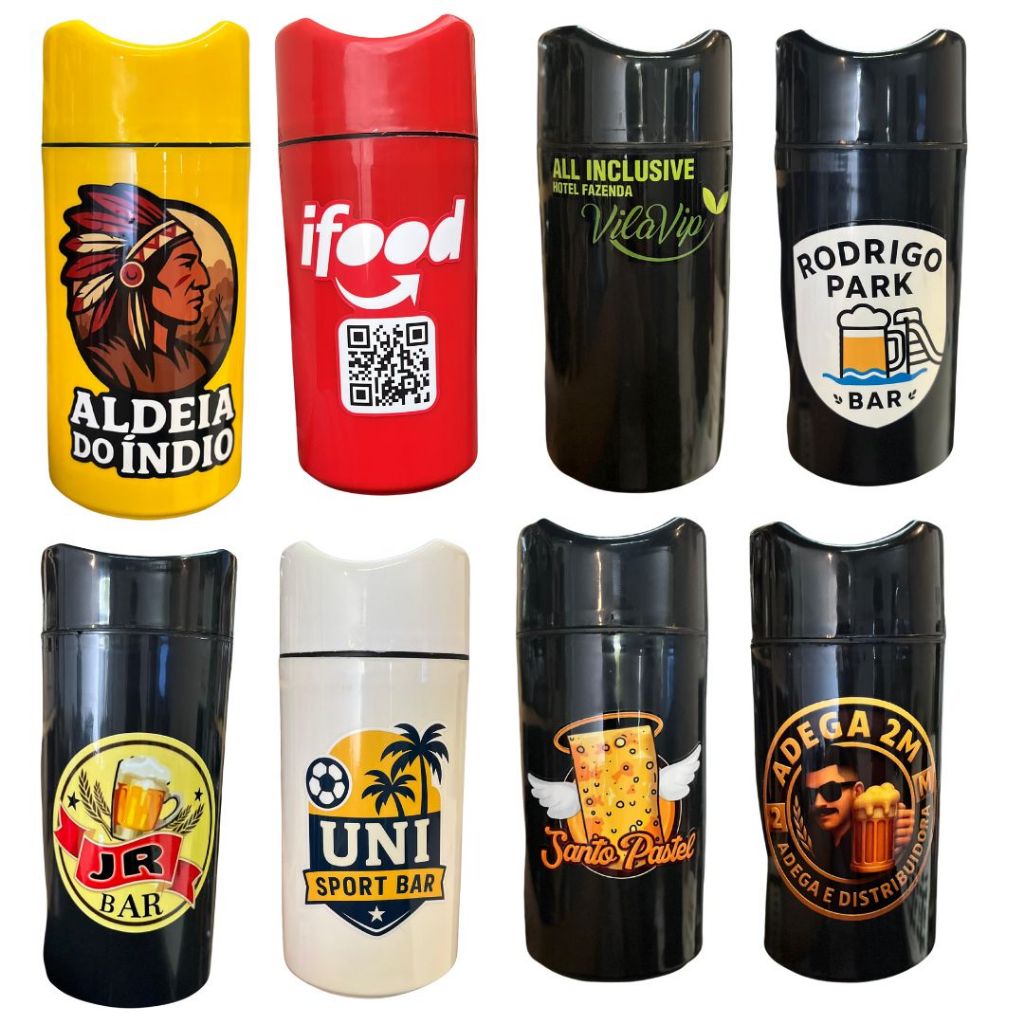 Kit 200 Porta Garrafa 600ml Personalizado | Sua Marca | Camisinha Cerveja | Porta Garrafa Térmico