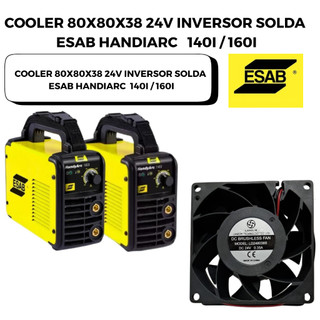 Microventilador Cooler Ventoinha Fan 80x80x38mm 24v Maquina Solda Inversora Esab 140i 160i