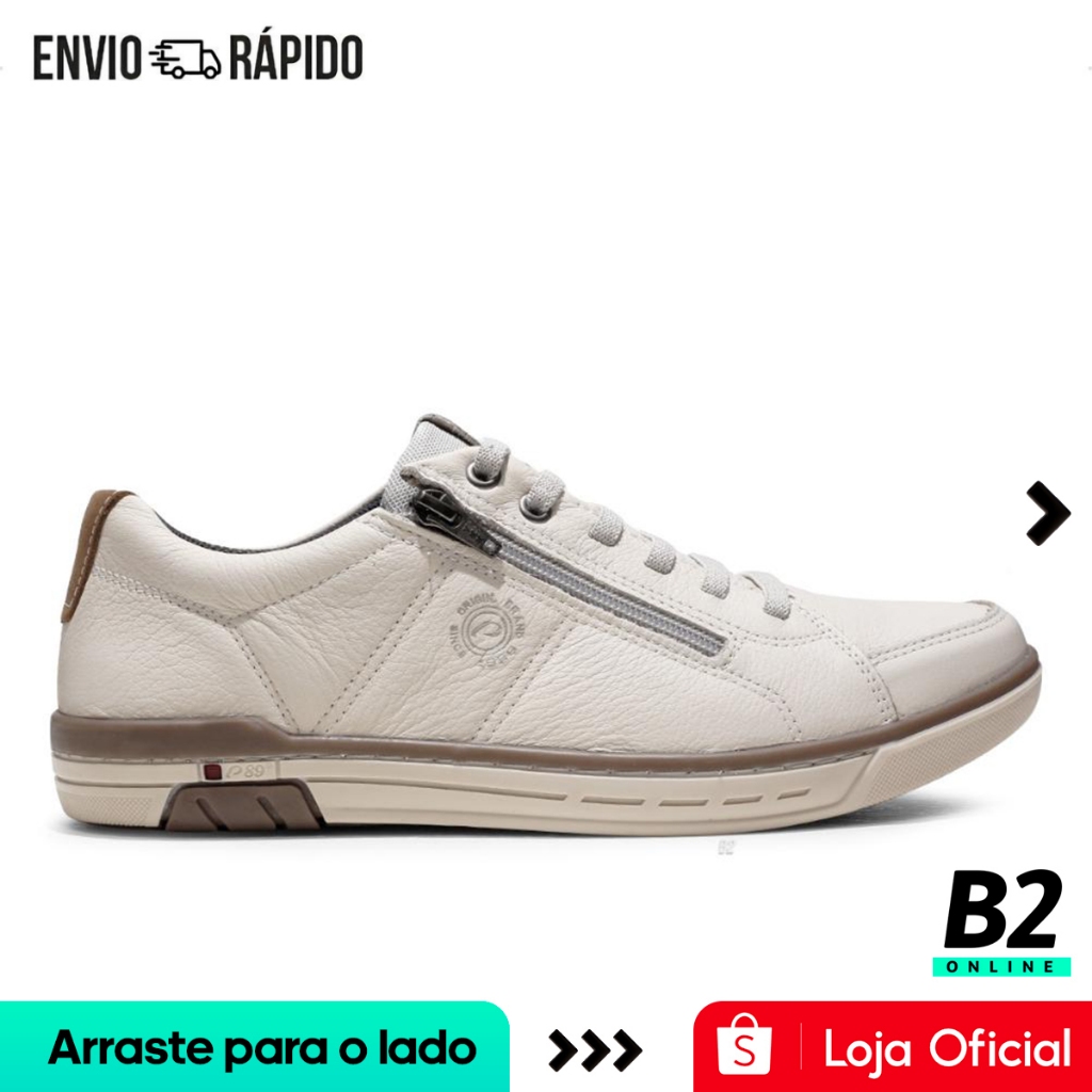 Sapatênis Pegada Zíper Casual Masculino Original com Nota Fiscal e Garantia em Oferta na Shopee