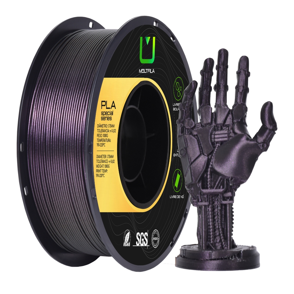 Filamento PLA Galaxy Purple Impressão 3D 1kg Multfila