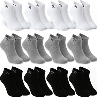 Kit 12 Pares Meias Cano Curto Baixo Sapatilha Soquete Unissex Masculina Feminina Confortável Original em Oferta na Shopee
