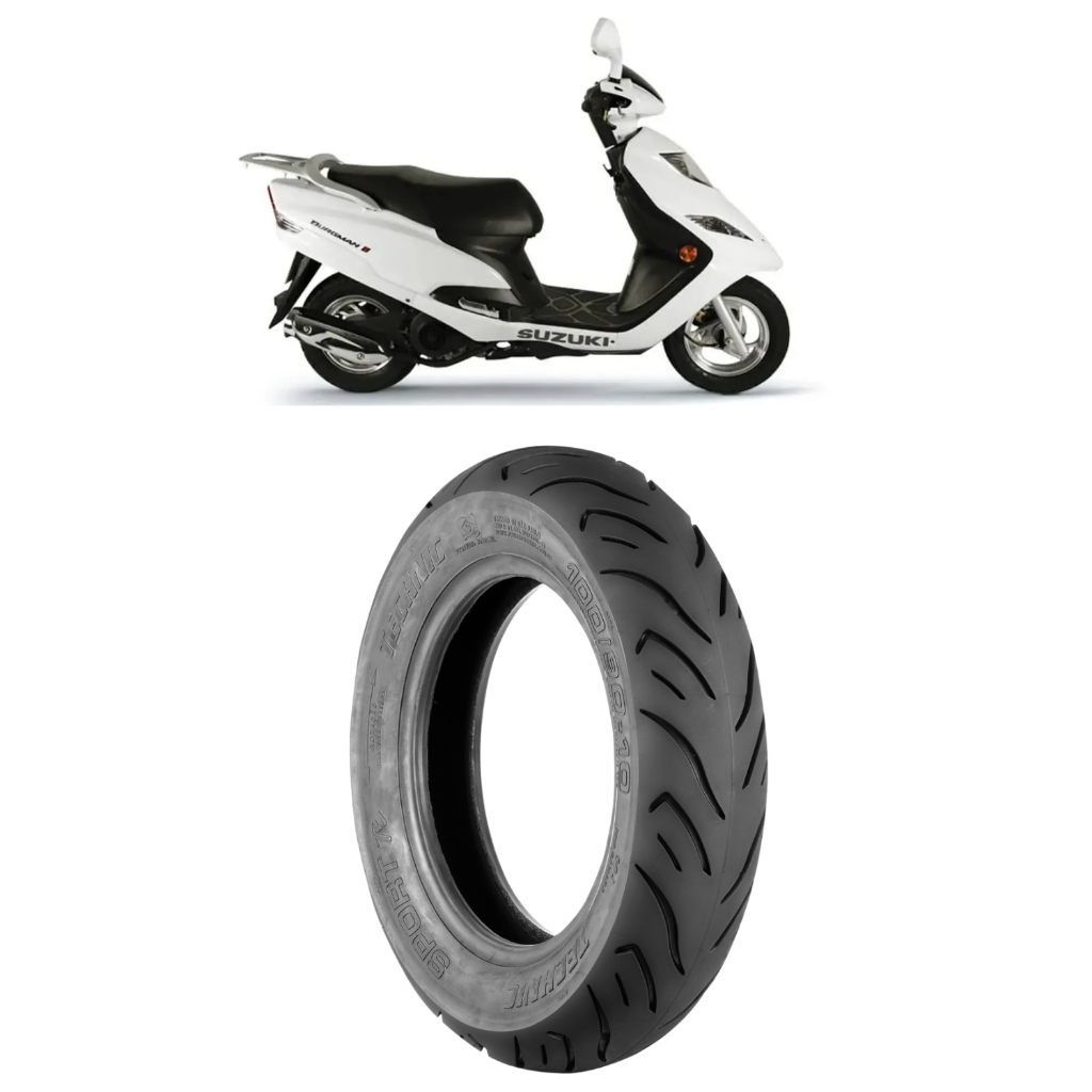 Pneu Traseiro Balão Burgman / Lead / Elite 125 - 100/90-10 Largo Sport R Technic