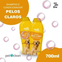 Kit 2 Shampoo e Condicionador 2 em 1 Pelos Claros 700ml - Pet Clean