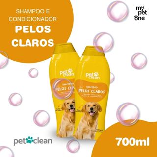 Kit 2 Shampoo e Condicionador 2 em 1 Pelos Claros 700ml - Pet Clean em Oferta na Shopee