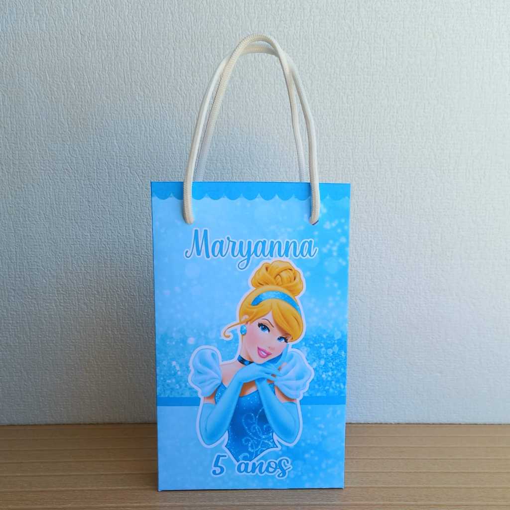 Sacolinha Surpresa Personalizada Cinderela Lembrancinha para  Festa de Aniversário